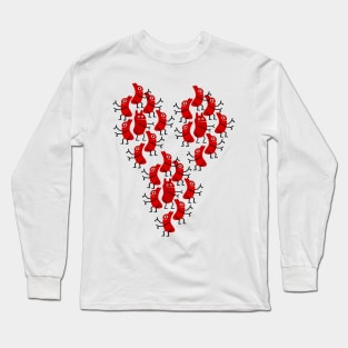 Red ants in the shape of a heart Long Sleeve T-Shirt